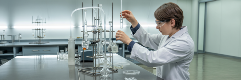 Modern laboratory with advanced equipment.